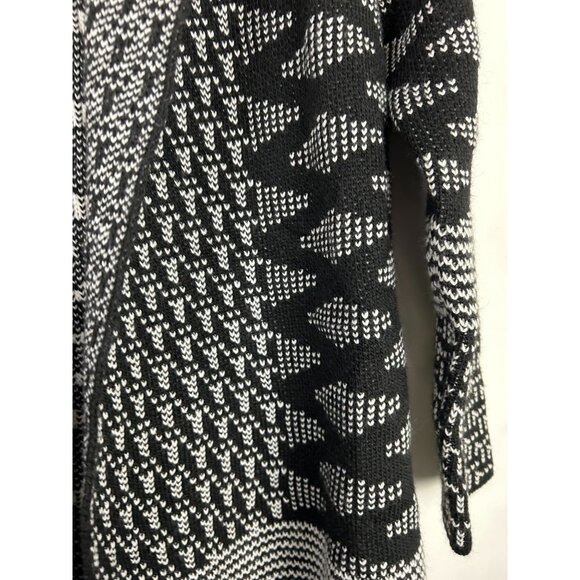 Skovhuus Womens Black Knit Cardigan Medium Wool Blend Long Sleeve Open Front - Picture 8 of 10